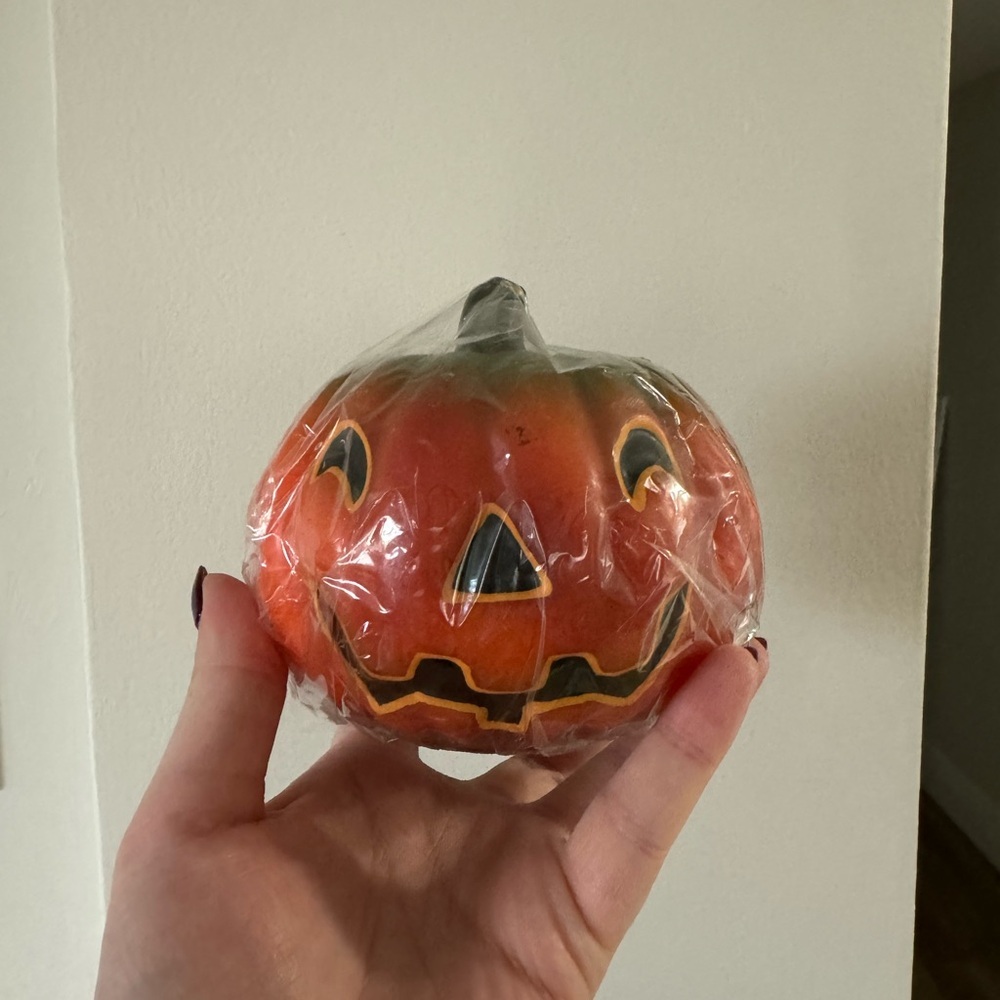 Vintage pumpkin Halloween candle